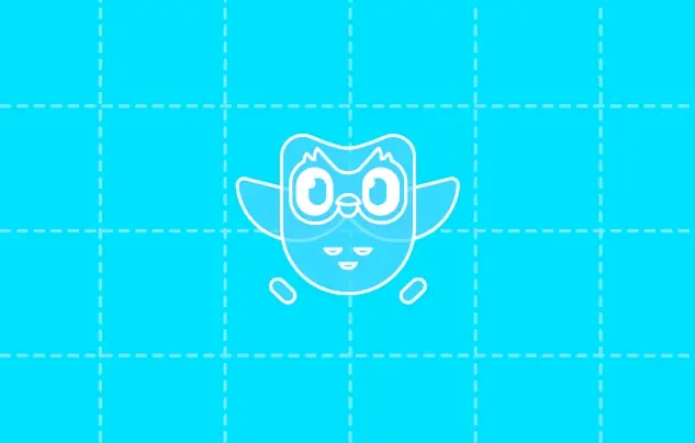 Duo의 형태에서 출발한 캐릭터 디자인. 출처: Duolingo Blog, Building character